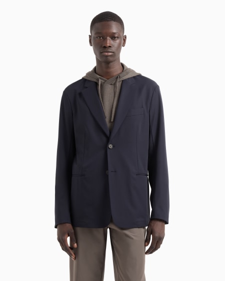 Armani Blazer De Abotonadura Sencilla En Nailon Elástico Travel Essential