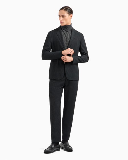 Armani Blazer De Abotonadura Sencilla En Tejido Sirsaca Estampado