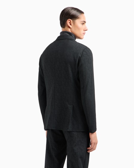 Armani Blazer De Abotonadura Sencilla En Tejido Sirsaca Estampado