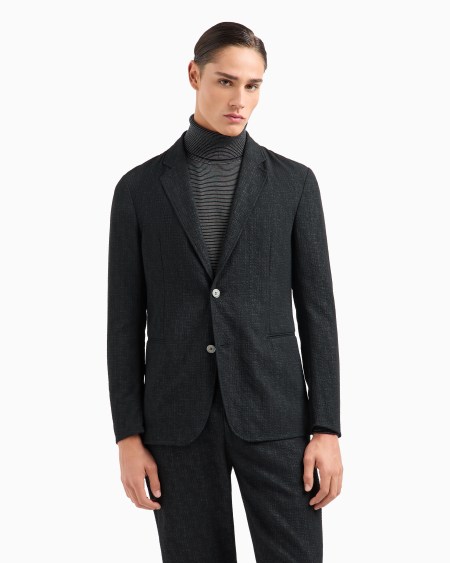 Armani Blazer De Abotonadura Sencilla En Tejido Sirsaca Estampado