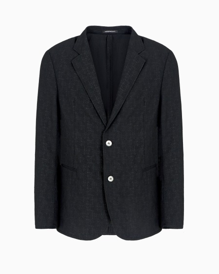 Armani Blazer de abotonadura sencilla en tejido sirsaca estampado