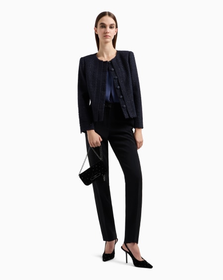 Armani Blusa Con Cuello De Pico De Georgette Técnico