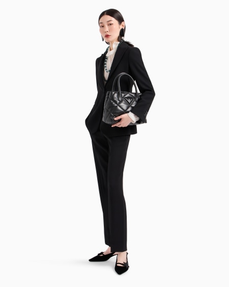 Armani Blusa Con Plisado En Cuello Y Hombro En Georgette Doble De Seda Icon