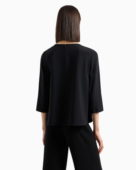 Armani Blusa De Envers Satén Con Manga Tres Cuartos