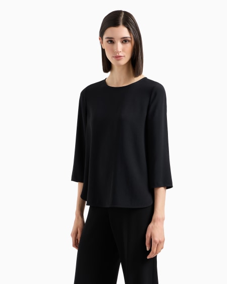 Armani Blusa De Envers Satén Con Manga Tres Cuartos