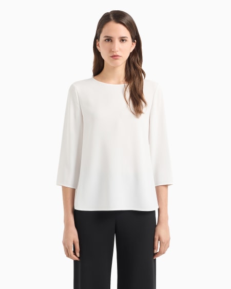 Armani Blusa De Envers Satén Con Manga Tres Cuartos