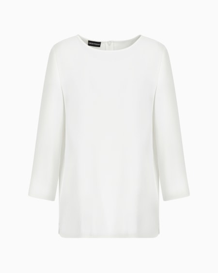 Armani Blusa de envers satén con manga tres cuartos