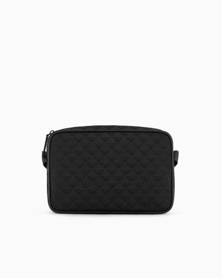 Armani Bolso Bandolera De Nailon Con Motivo Integral De águila En Tejido Jacquard