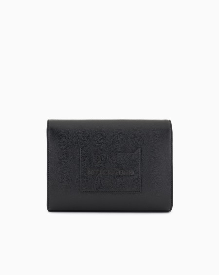 Armani Bolso Bandolera De Piel Abatanada Con Solapa