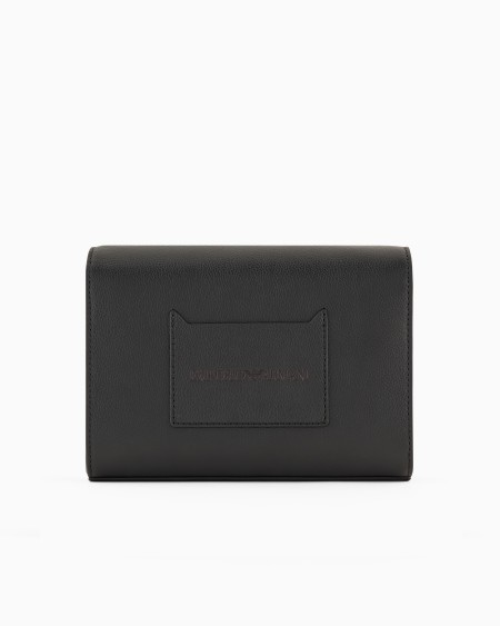 Armani Bolso Bandolera De Piel Abatanada Con Solapa