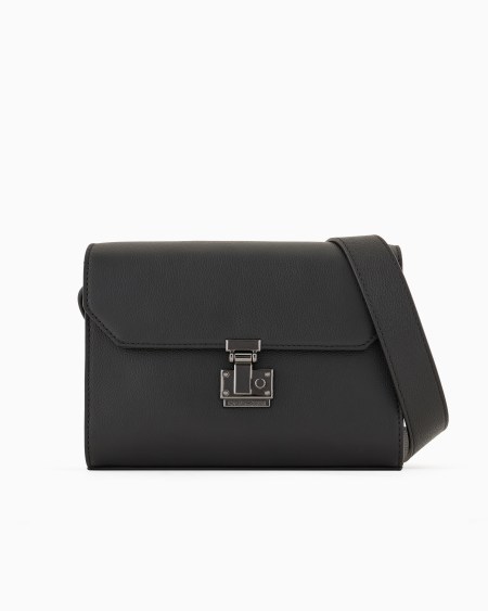 Armani Bolso bandolera de piel abatanada con solapa