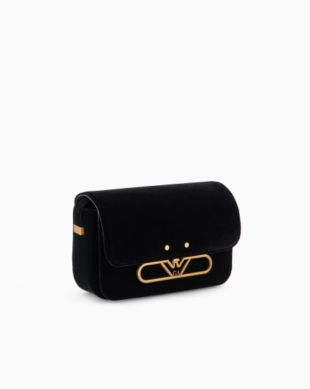 Armani Bolso Bandolera De Terciopelo Con Logotipo De águila De Metal