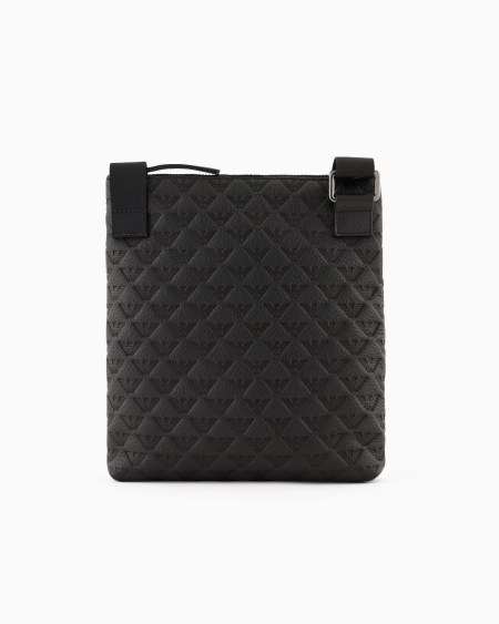 Armani Bolso Bandolera Plano De Piel Con Motivo De águila En Relieve