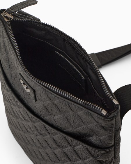 Armani Bolso Bandolera Plano De Piel Con Motivo De águila En Relieve