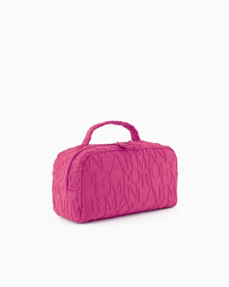 Armani Bolso Baúl De Playa De Tejido Con Logotipo Resaltado Tridimensional