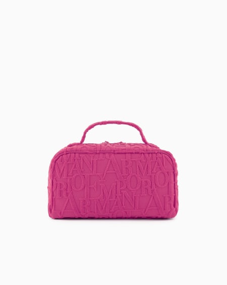 Armani Bolso Baúl De Playa De Tejido Con Logotipo Resaltado Tridimensional