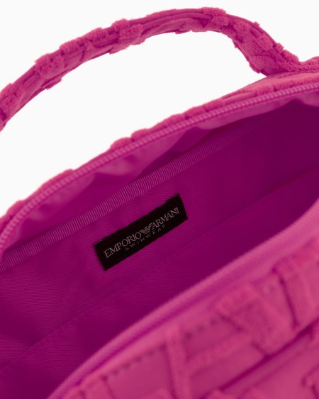 Armani Bolso Baúl De Playa De Tejido Con Logotipo Resaltado Tridimensional