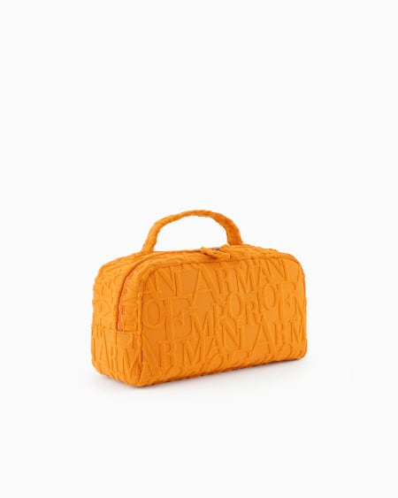 Armani Bolso Baúl De Playa De Tejido Con Logotipo Resaltado Tridimensional