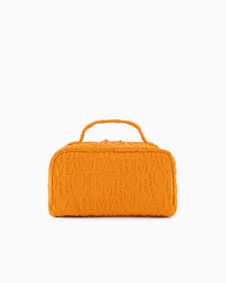 Armani Bolso Baúl De Playa De Tejido Con Logotipo Resaltado Tridimensional