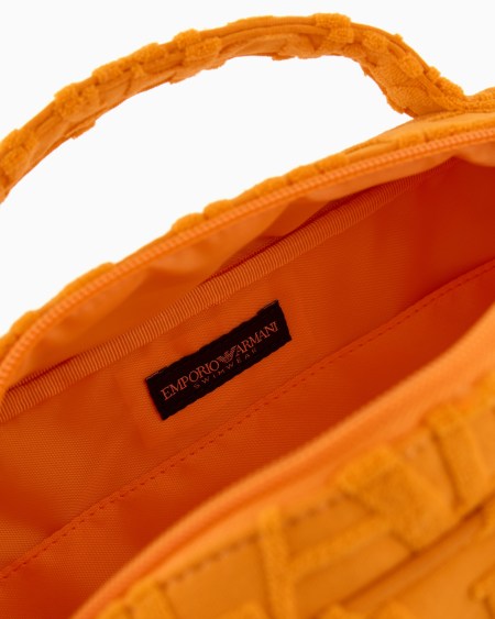 Armani Bolso Baúl De Playa De Tejido Con Logotipo Resaltado Tridimensional