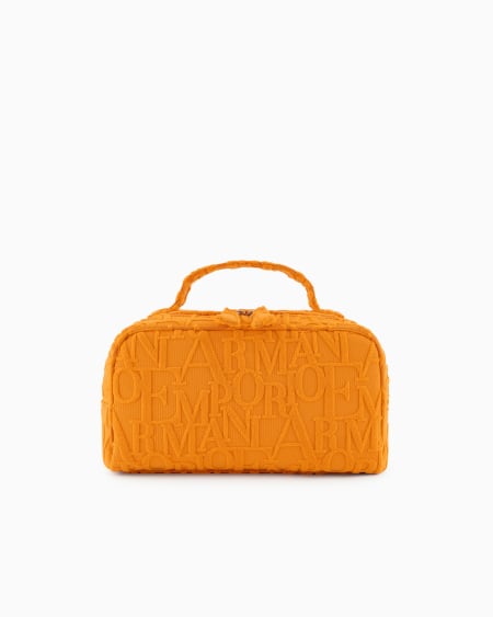 Armani Bolso baúl de playa de tejido con logotipo resaltado tridimensional