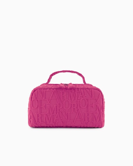 Armani Bolso baúl de playa de tejido con logotipo resaltado tridimensional
