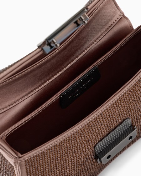 Armani Bolso De Hombro Baguette De Satén Con Strass