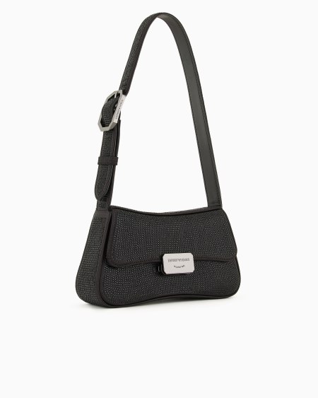 Armani Bolso De Hombro Baguette De Satén Con Strass