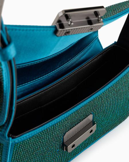 Armani Bolso De Hombro Baguette De Satén Con Strass