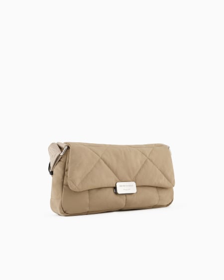 Armani Bolso De Hombro Baguette Grande En Nailon Acolchado