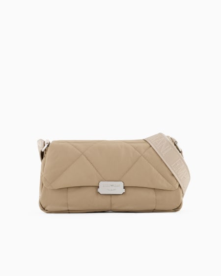 Armani Bolso de hombro baguette grande en nailon acolchado