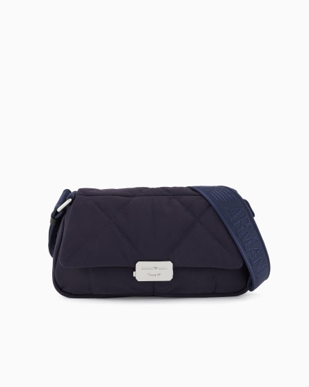 Armani Bolso de hombro baguette mediano en nailon acolchado