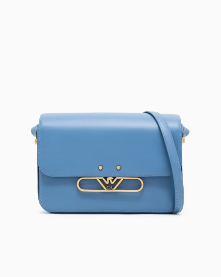 Armani Bolso de hombro de piel lisa con logotipo de águila de metal