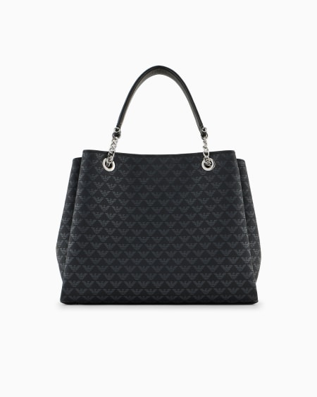 Armani Bolso De Mano Con águila Integral Y Logotipo Milano 1981 Estampado