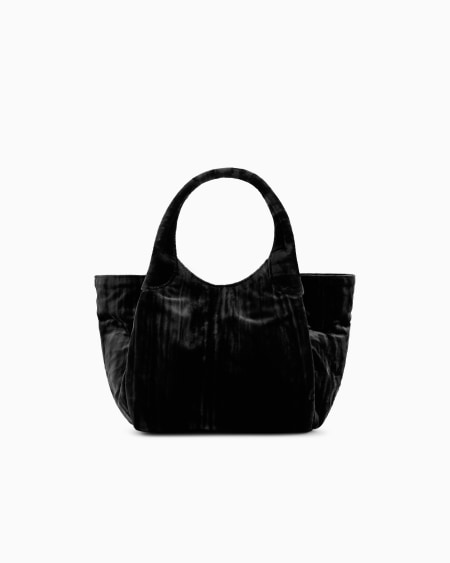 Armani Bolso De Mano De Terciopelo Ondulado Con Bandolera De Cadena