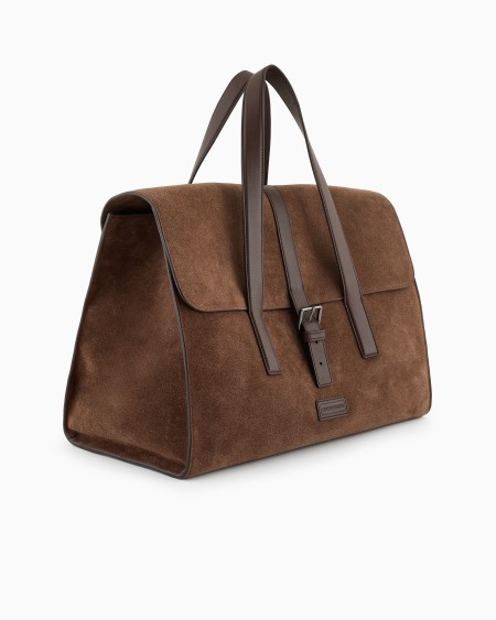 Armani Bolso De Mano En Ante Con Hebilla Y Bandolera