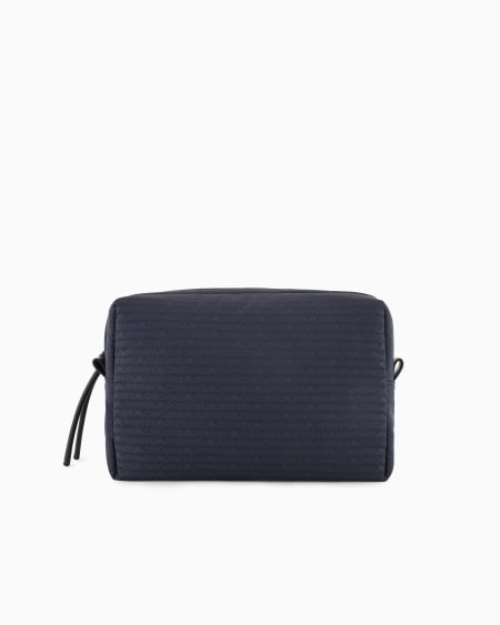 Armani Bolso De Mano En Nailon Con Inscripción Integral De Logotipo En Tejido Jacquard