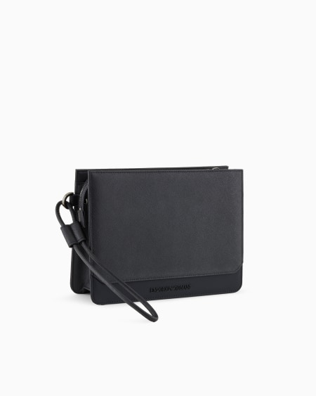 Armani Bolso De Mano En Piel Saffiano Regenerada Y Nailon Reciclado ASV