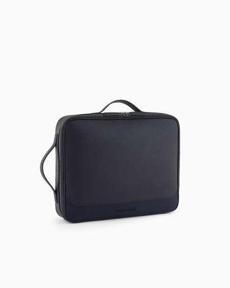 Armani Bolso Modelo Business Con Tirantes En Piel Saffiano Regenerada Y Nailon Reciclado ASV