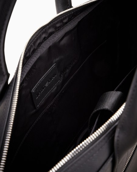 Armani Bolso Modelo Business De Piel Saffiano Regenerada Con Placa De águila ASV