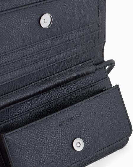 Armani Bolso Para Dispositivos Electrónicos Con Bandolera En Piel Saffiano Regenerada Y Nailon Reciclado ASV