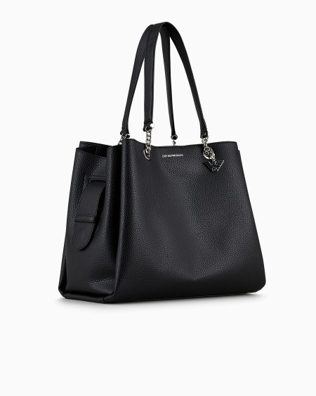 Armani Bolso Shopper Con Efecto Graneado Y Colgante De águila