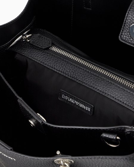 Armani Bolso Shopper Con Efecto Graneado Y Colgante De águila
