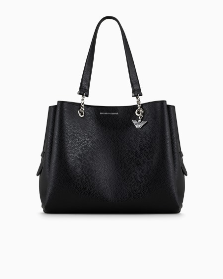 Armani Bolso shopper con efecto graneado y colgante de águila