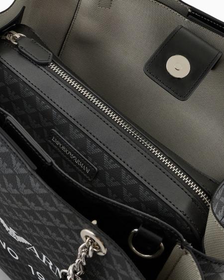 Armani Bolso Shopper Con Motivo Integral De águila Y Colgante De águila