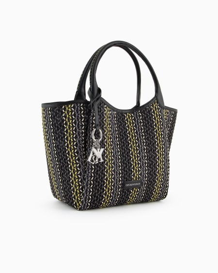 Armani Bolso Shopper De Esterilla Trenzada Multicolor