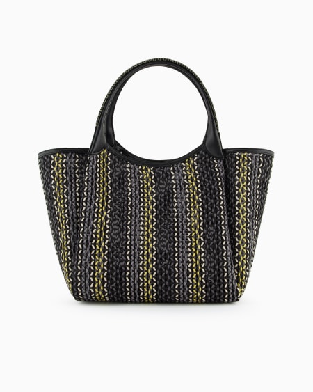 Armani Bolso Shopper De Esterilla Trenzada Multicolor