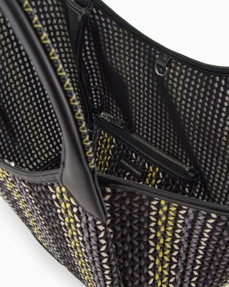 Armani Bolso Shopper De Esterilla Trenzada Multicolor