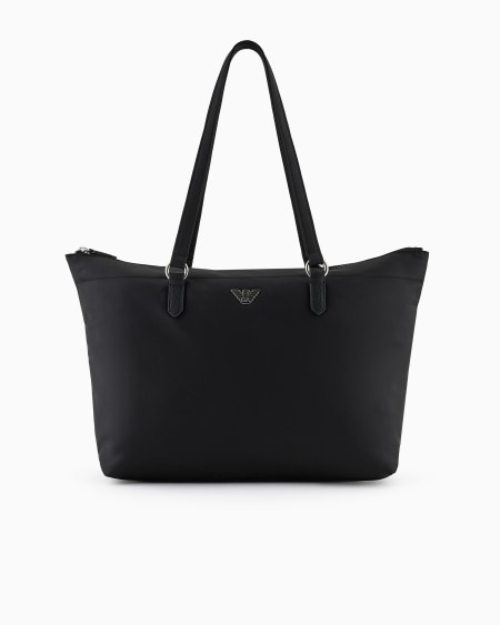 Armani Bolso shopper en nailon reciclado con placa de águila ASV