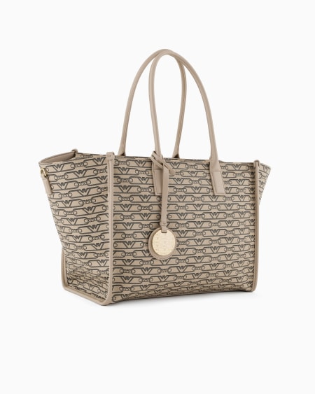 Armani Bolso Shopper Mediano Con Estampado Integral De Monograma